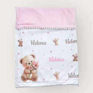 Manta Para Meninas Plush Nome Bebê
