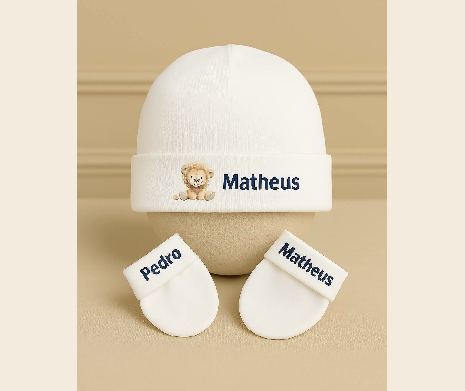 Touca e Luvinhas Personalizada – Kit completo