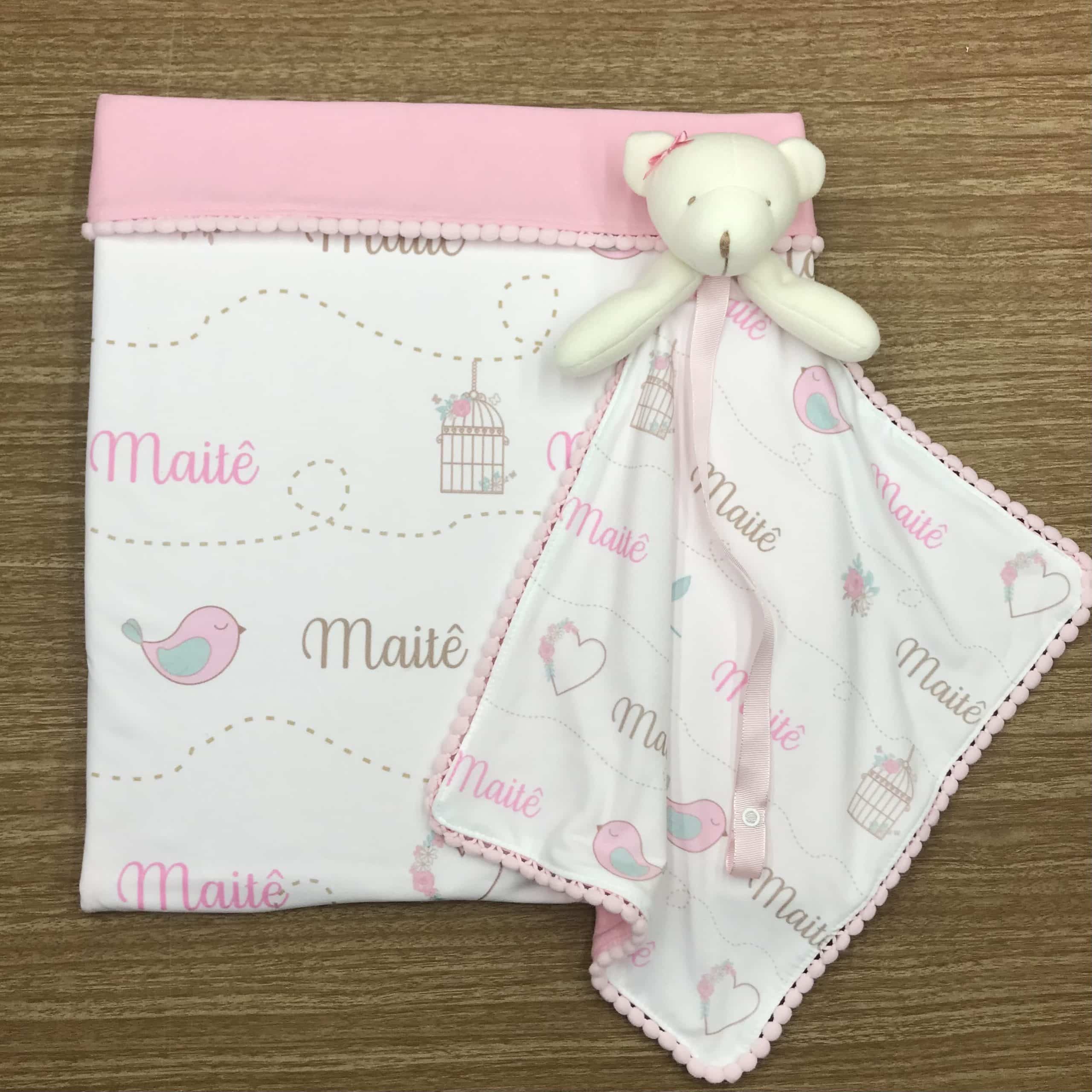 Manta e Naninha Personalizada menina – Kit Especial