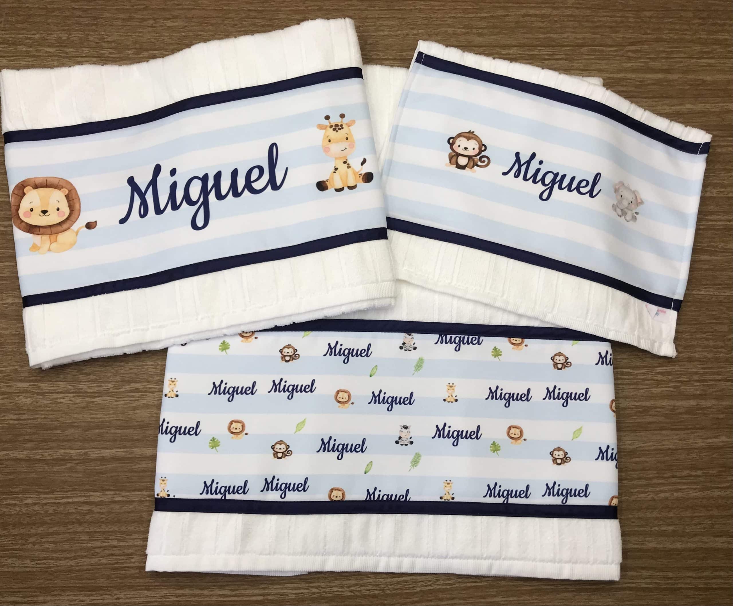 Trio de Toalhas Personalizado Meninos