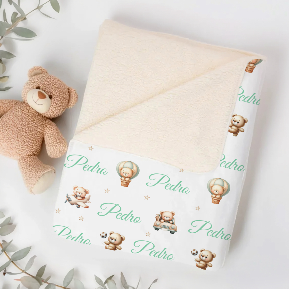 Cobertor Personalizado Algodão Doce bebê para meninos