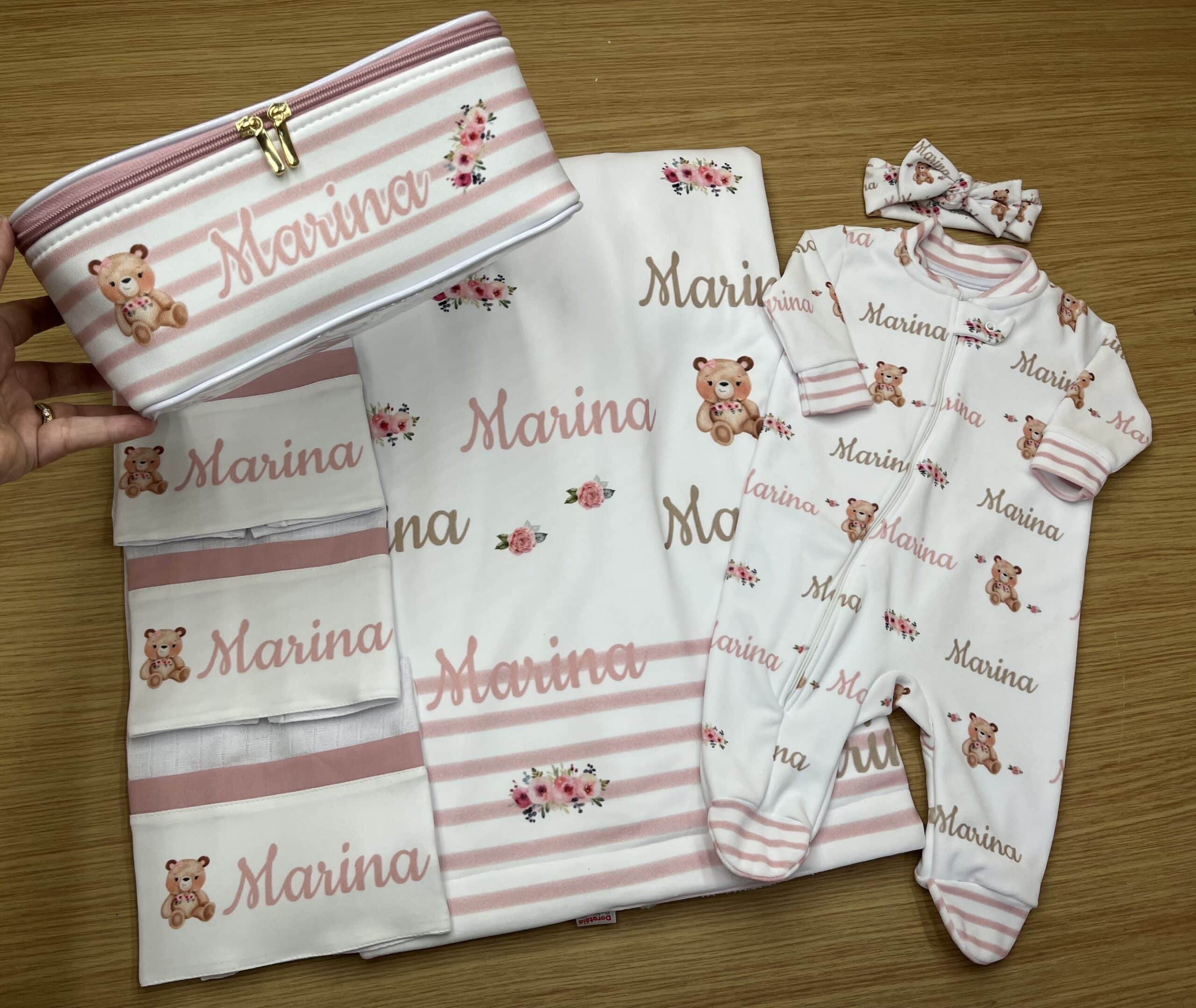 Enxoval personalizado na malinha- Menina