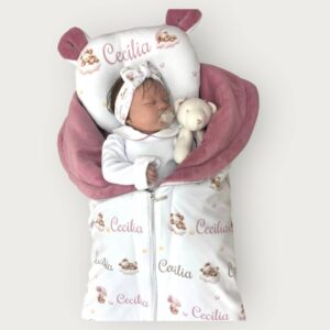 Kit Aconchego Personalizado com Porta Bebê – Nome Exclusivo